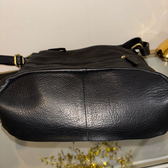 Great American Leather Works Patchwork Crossbody Handbag Black and Brown - Picture 8 of 15